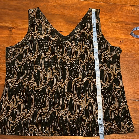 Jump Apparel Women's Black & Bronze  Metallic Sparkle Tank Size XL - Picture 5 of 6